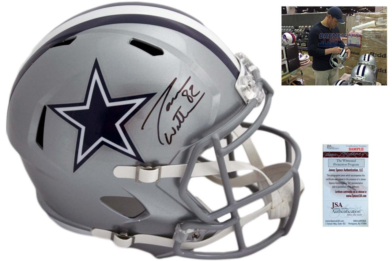 authentic white dallas cowboys full size football helmet Jason Witten Autographed Dallas Cowboys Authentic FS Speed Helmet – BrennanSSports.com