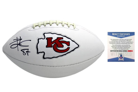 ravis Kelce Autographed Signed Kansas City Chiefs Football - Beckett Authentic ravis Kelce Autographed Signed Kansas City Chiefs Football - Beckett Authentic