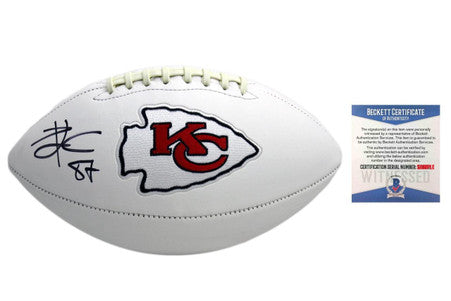 Travis Kelce Autographed Signed Kansas City Chiefs Football - Beckett Authentic Travis Kelce Autographed Signed Kansas City Chiefs Football - Beckett Authentic