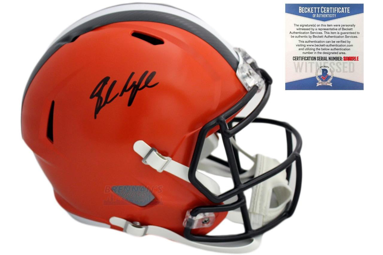cleveland browns football helmets sale Baker Mayfield Autographed Signed Cleveland Browns Speed Helmet