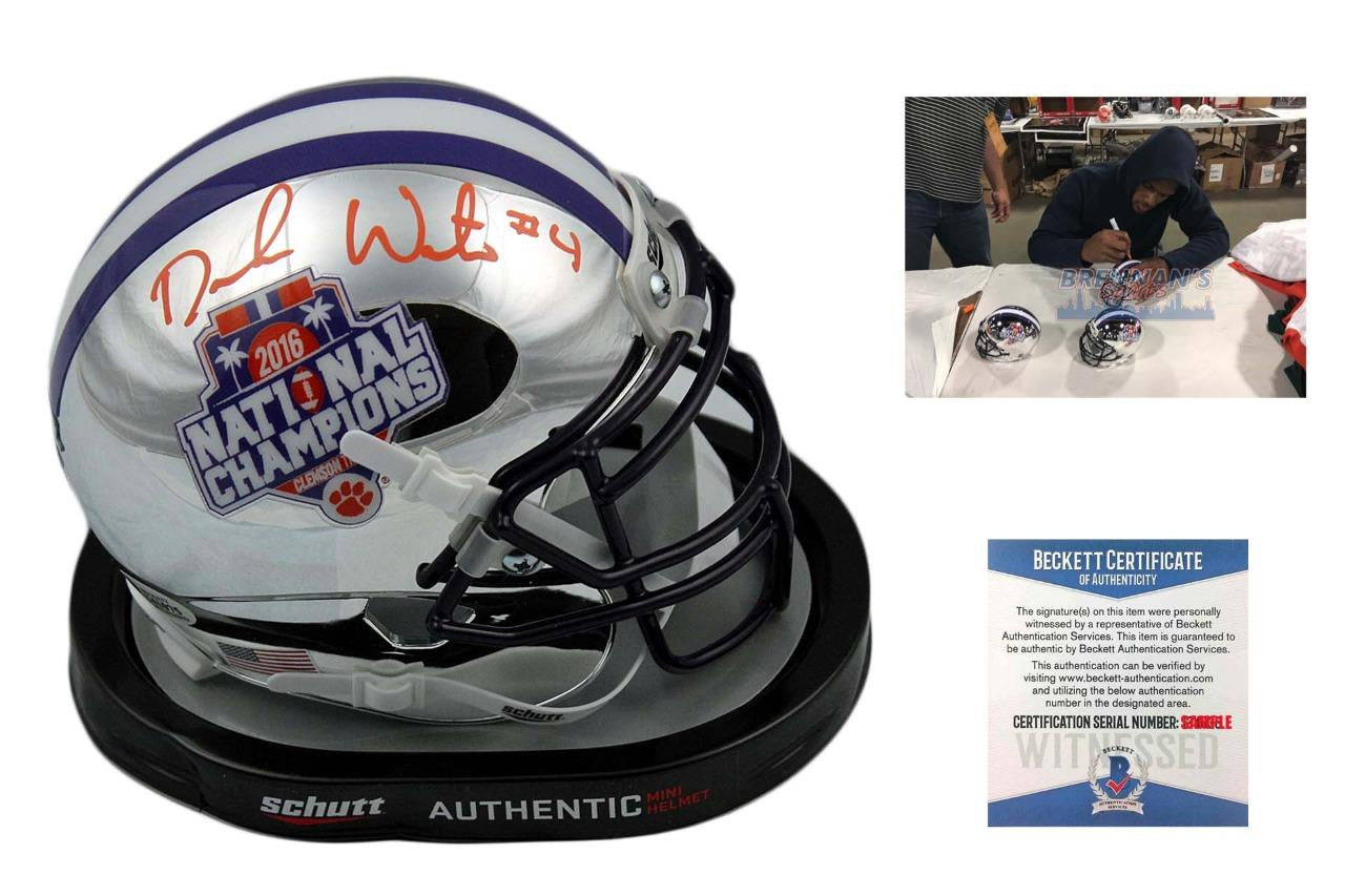 clemson football helmet for sale Deshaun Watson Autographed Signed Clemson Tigers Chrome Mini Helmet