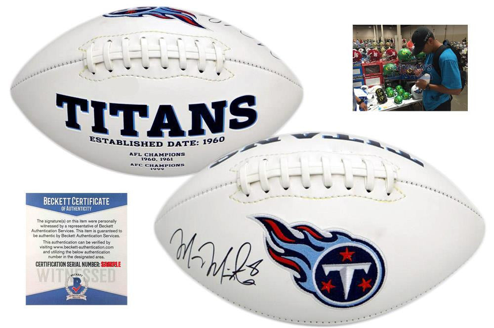 Marcus Mariota Autographed Signed Tennessee Titans Football - Beckett Authentic Marcus Mariota Autographed Signed Tennessee Titans Football - Beckett Authentic
