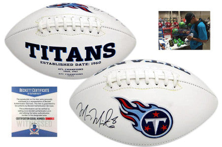 Marcus Mariota Autographed Signed Tennessee Titans Football - Beckett Authentic Marcus Mariota Autographed Signed Tennessee Titans Football - Beckett Authentic