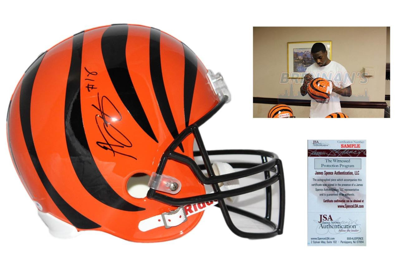 authentic football helmets for sale Aj Green Autographed Cincinnati Bengals Full Size Rep Helmet