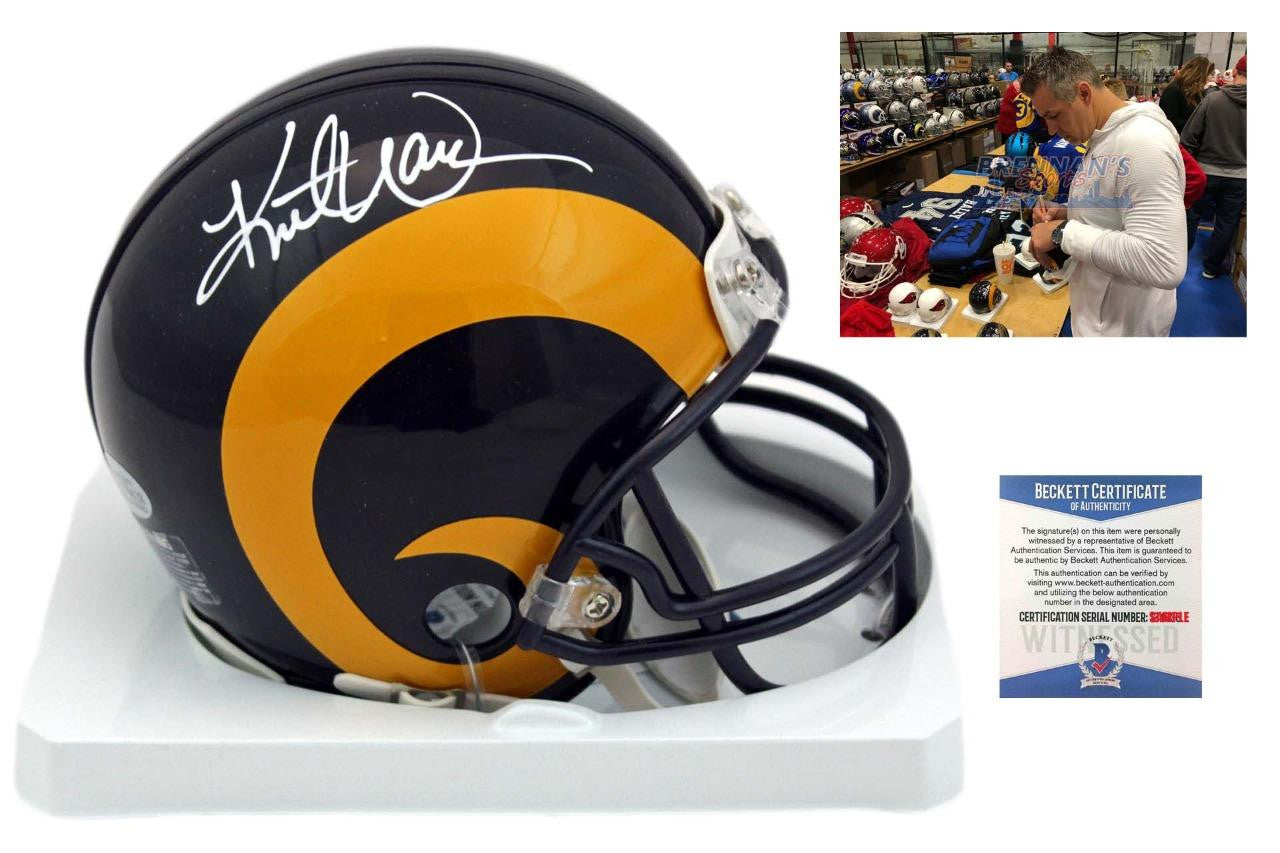 Kurt Warner Autographed Signed St. Louis Rams Mini Helmet - TB - Beckett Kurt Warner Autographed Signed St. Louis Rams Mini Helmet - TB - Beckett