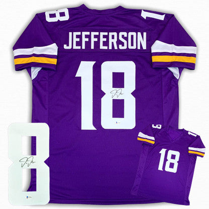 Justin Jefferson Autographed Signed Jersey - Purple - Beckett Authentic Justin Jefferson Autographed Signed Jersey - Purple - Beckett Authentic