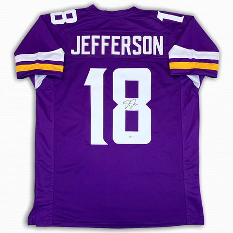 Justin Jefferson Autographed Signed Jersey - Purple - Beckett Authentic Justin Jefferson Autographed Signed Jersey - Purple - Beckett Authentic
