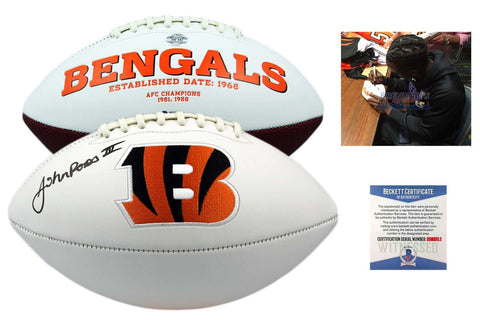 John Ross Signed Cincinnati Bengals Football - Beckett Autographed w Photo John Ross Signed Cincinnati Bengals Football - Beckett Autographed w Photo