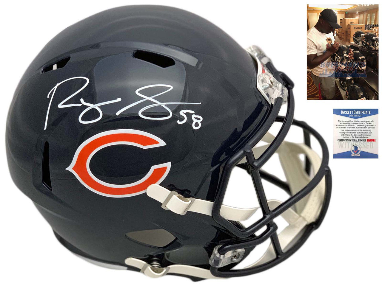 roquan smith helmet BALTIMORE RAVENS SIGNED BLACK MINI HELMET! PURPLE INK! BA signed by Roquan Smith Roquan Smith