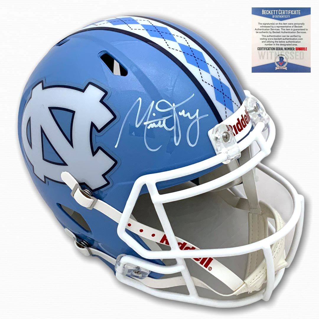 authentic unc football helmet Tar Heels Mitchell Trubisky Autographed Speed Helmet
