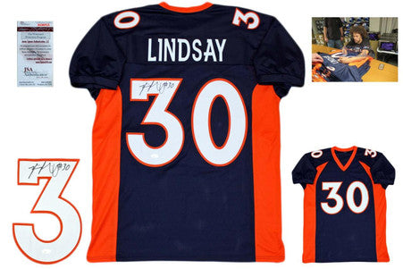 Phillip Lindsay Autographed Signed Jersey - Navy - JSA Authentic