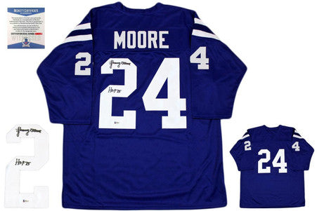 Lenny Moore Autographed Signed Jersey - Blue - Beckett Authentic