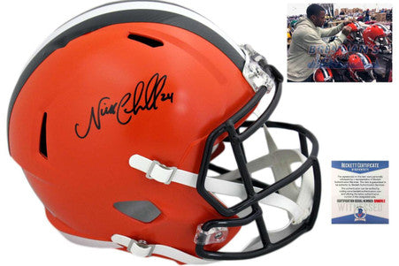 Cleveland Browns Nick Chubb  Autographed Speed Helmet - Beckett Authentic