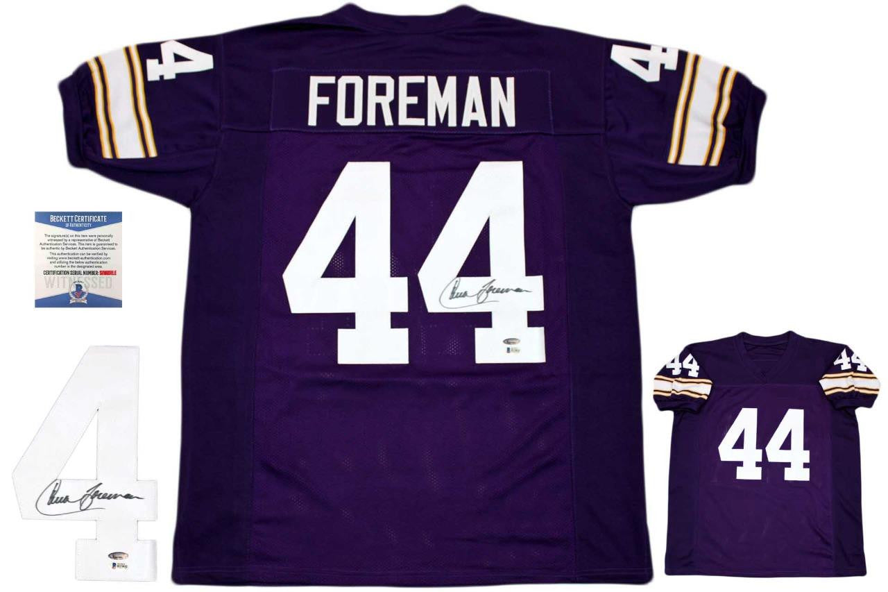 Chuck Foreman Autographed Signed Jersey - Purple