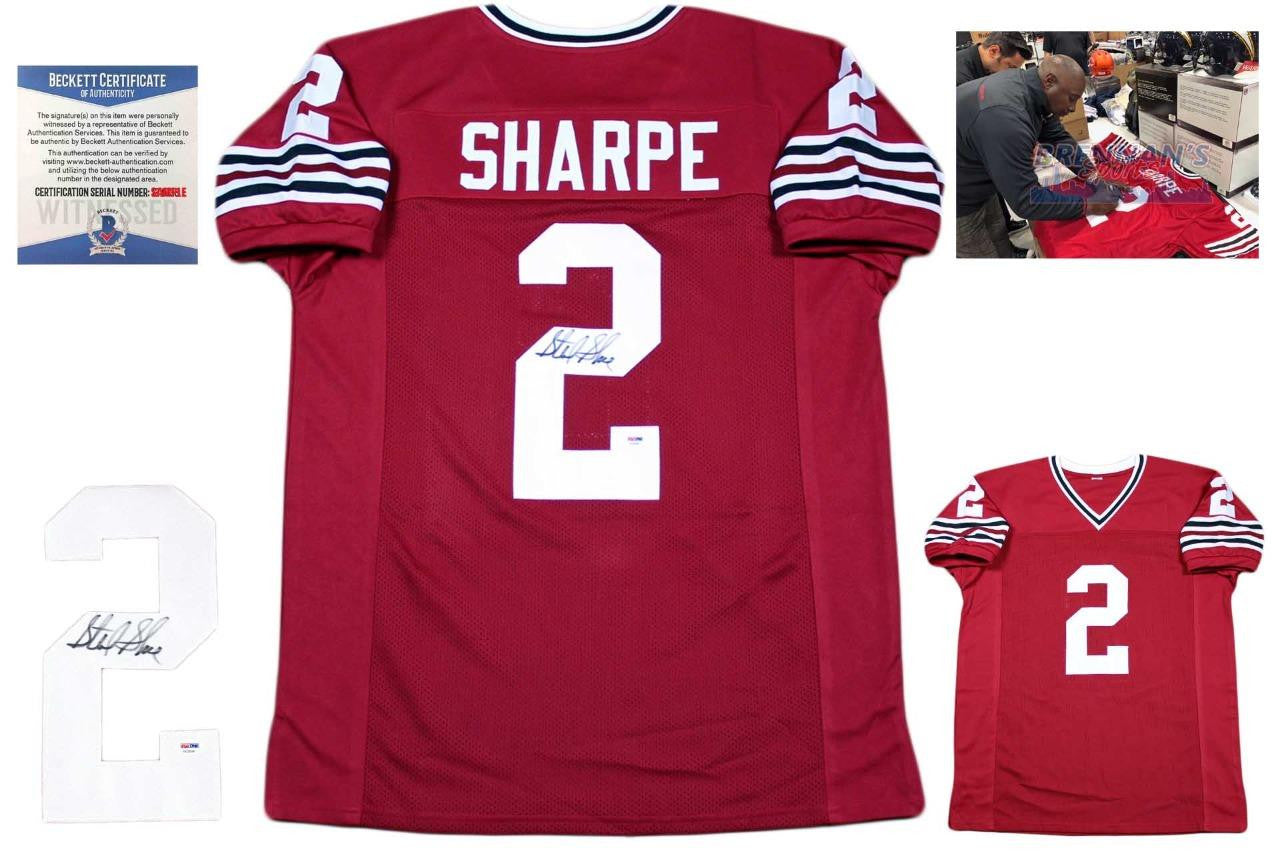 Sterling Sharpe Autographed Jersey - Red - Beckett Authentic