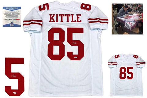 George Kittle Autographed Jersey - Beckett Authentic - White