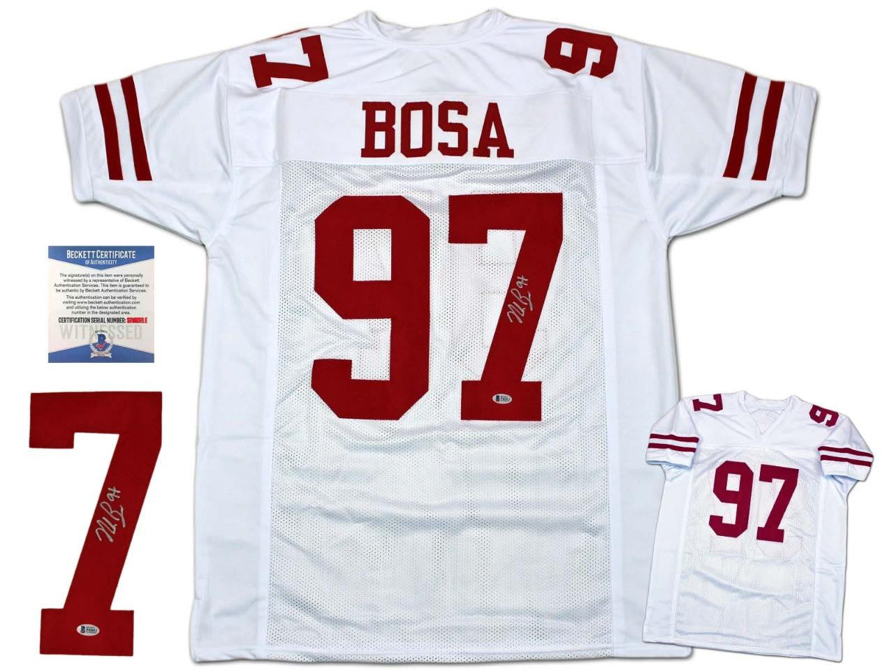 Nick Bosa Autographed Signed Jersey - White - Beckett Authentic