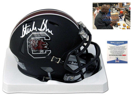 Gamecocks Sterling Sharpe Autographed Signed Mini Helmet - Blk - Beckett Authentic