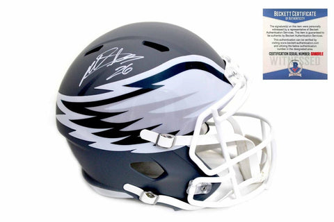 Philadelphia Eagles Miles Sanders Autographed Signed AMP Helmet