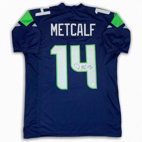 DK Metcalf Autographed Signed Jersey - Navy - Beckett Authentic