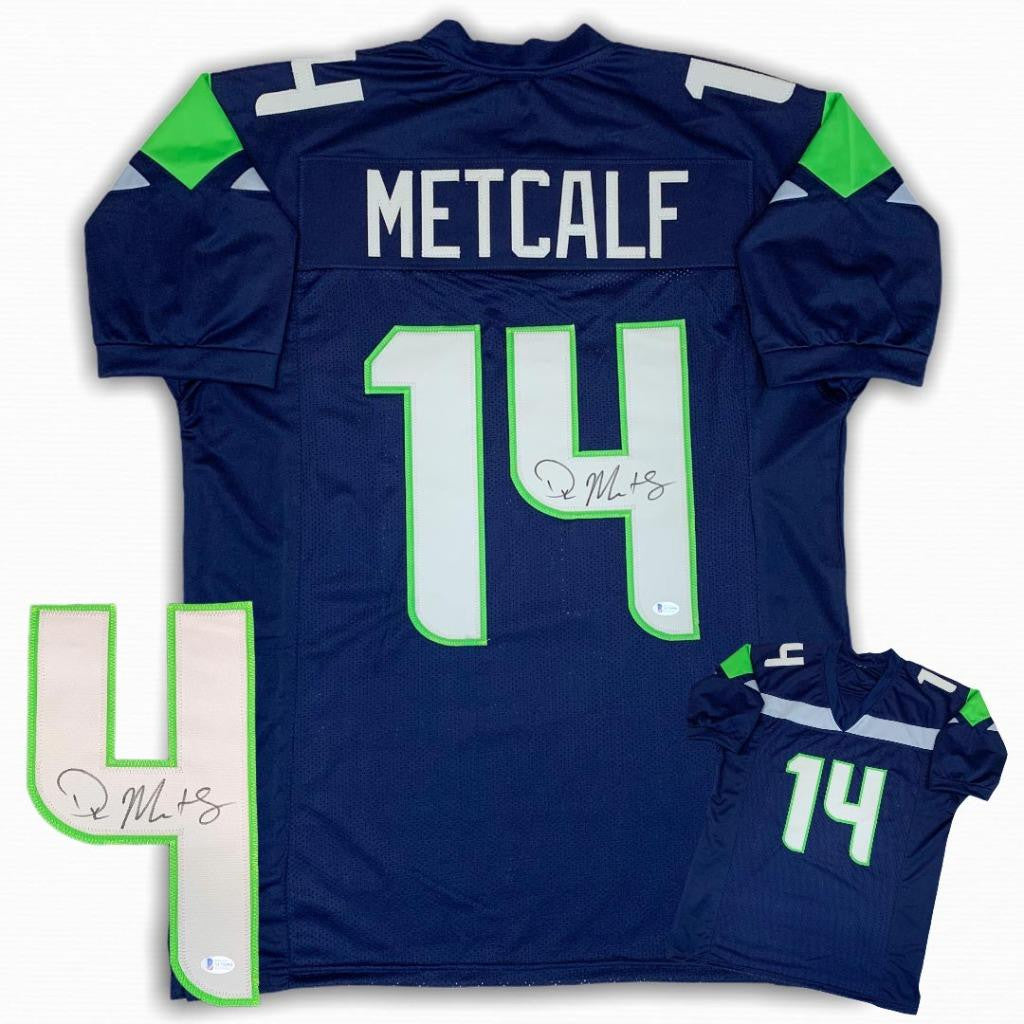 DK Metcalf Autographed Signed Jersey - Navy 