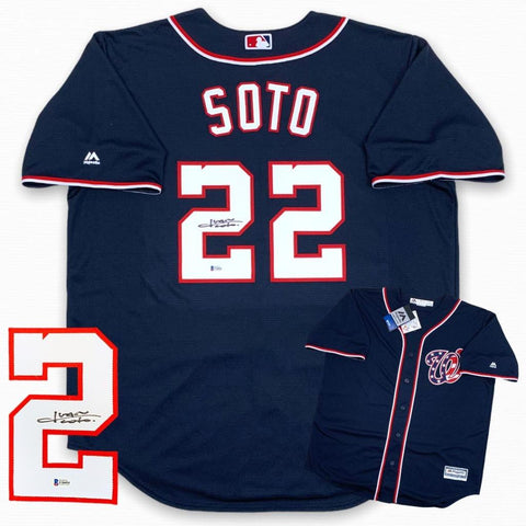 Washington Nationals Juan Soto Autographed Majestic Jersey - Navy