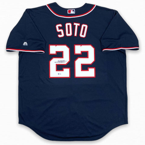 Washington Nationals  Juan Soto Autographed Majestic Jersey -  Navy - Beckett Authentic