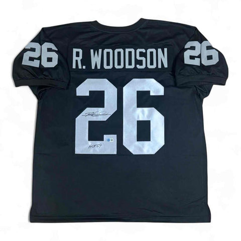 Rod Woodson Autographed Jersey with HOF - Black - Beckett Authenticated