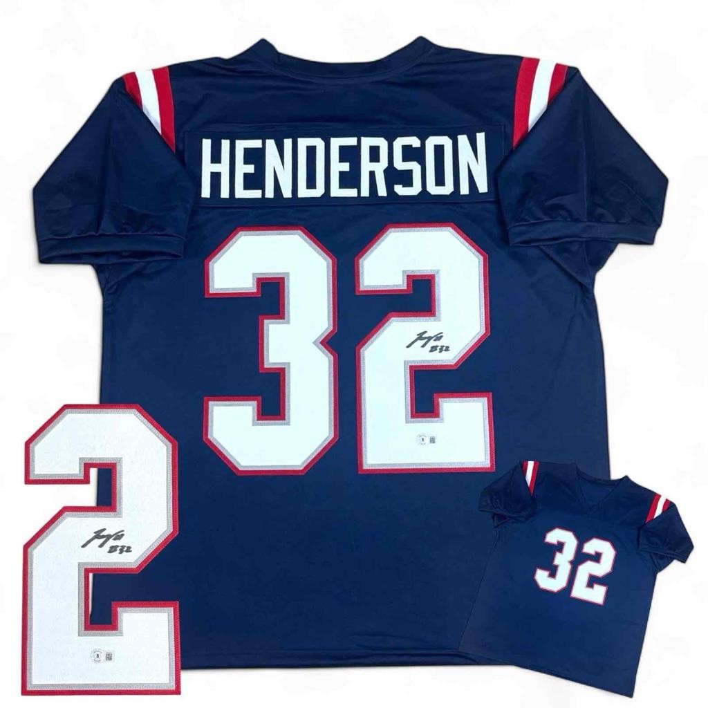 Treveyon Henderson Autographed Jersey - Navy - Beckett Authenticated