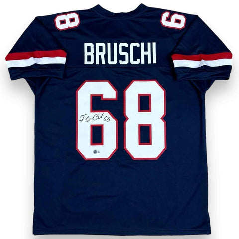 Tedy Bruschi Autographed SIGNED Jersey - Navy - Beckett Authenticated