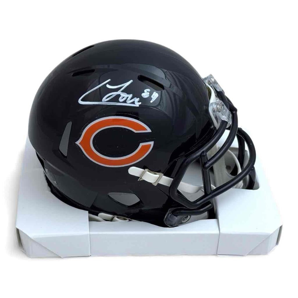 Colston Loveland Autographed Chicago Bears Mini Helmet - Beckett