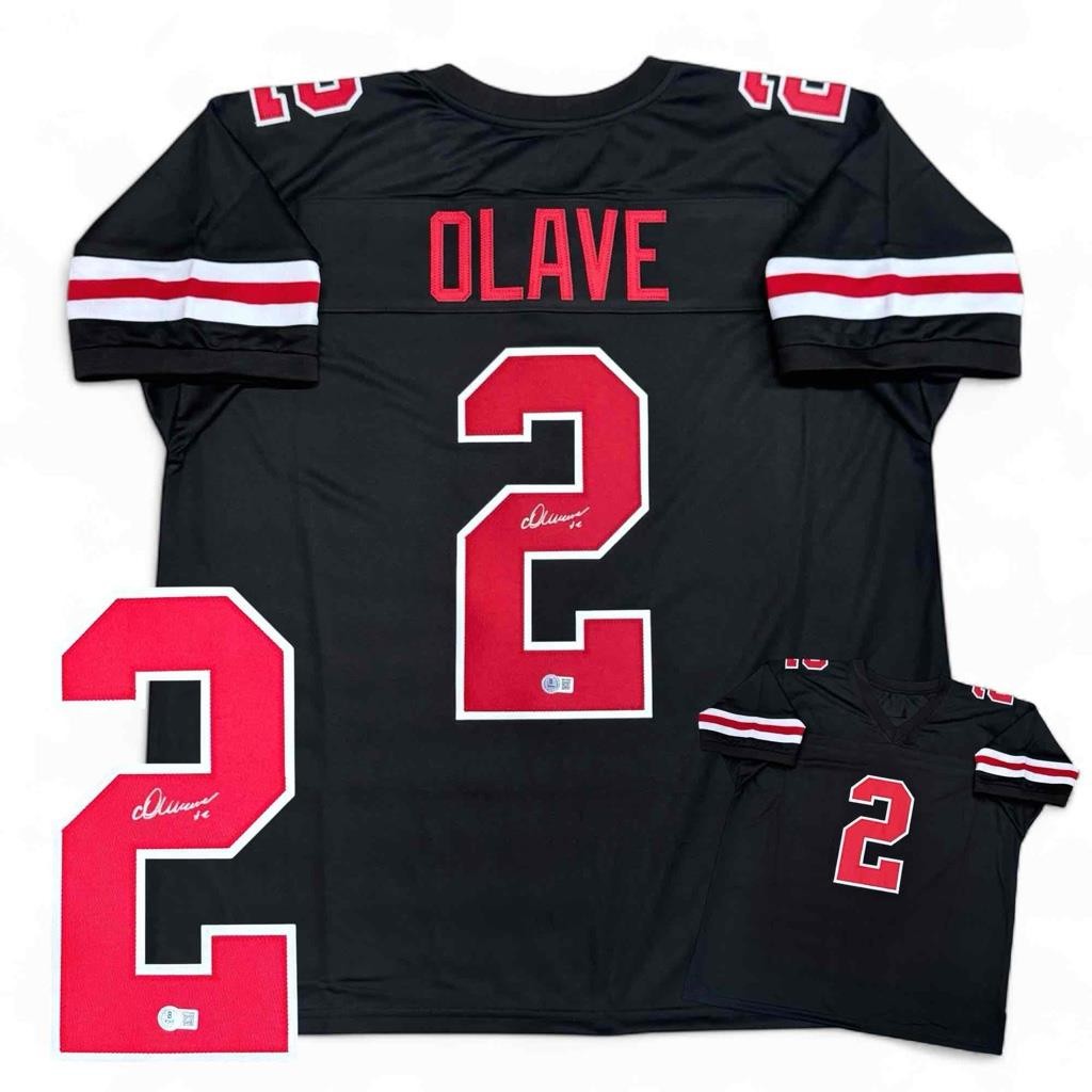 Chris Olave Autographed SIGNED Jersey - Black - Beckett Authenticated