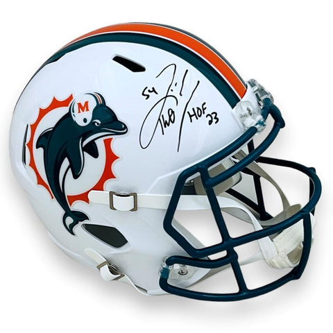 Zach Thomas Dolphins Autographed Speed Rep Helmet - Beckett