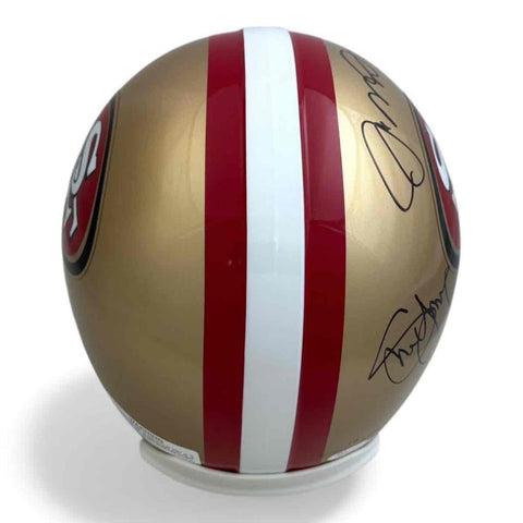 Joe Montana Rice Young Autographed 49ers Full Size Replica Helmet - JSA