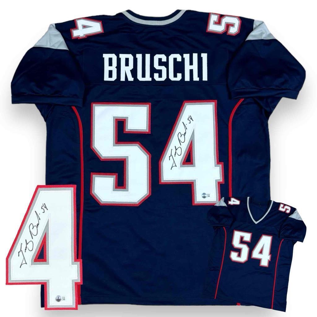 Tedy Bruschi Autographed SIGNED Jersey - Home - Beckett Authenticated