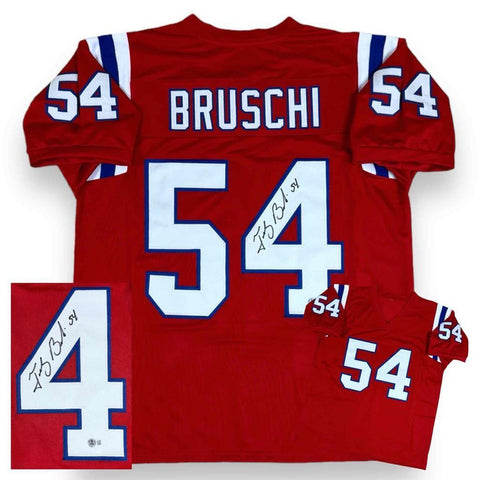 Tedy Bruschi Autographed SIGNED Jersey - Red - Beckett Authenticated