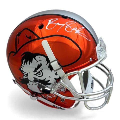 Oklahoma State Barry Sanders Autographed Chrome Helmet - Beckett - Pistol Pete