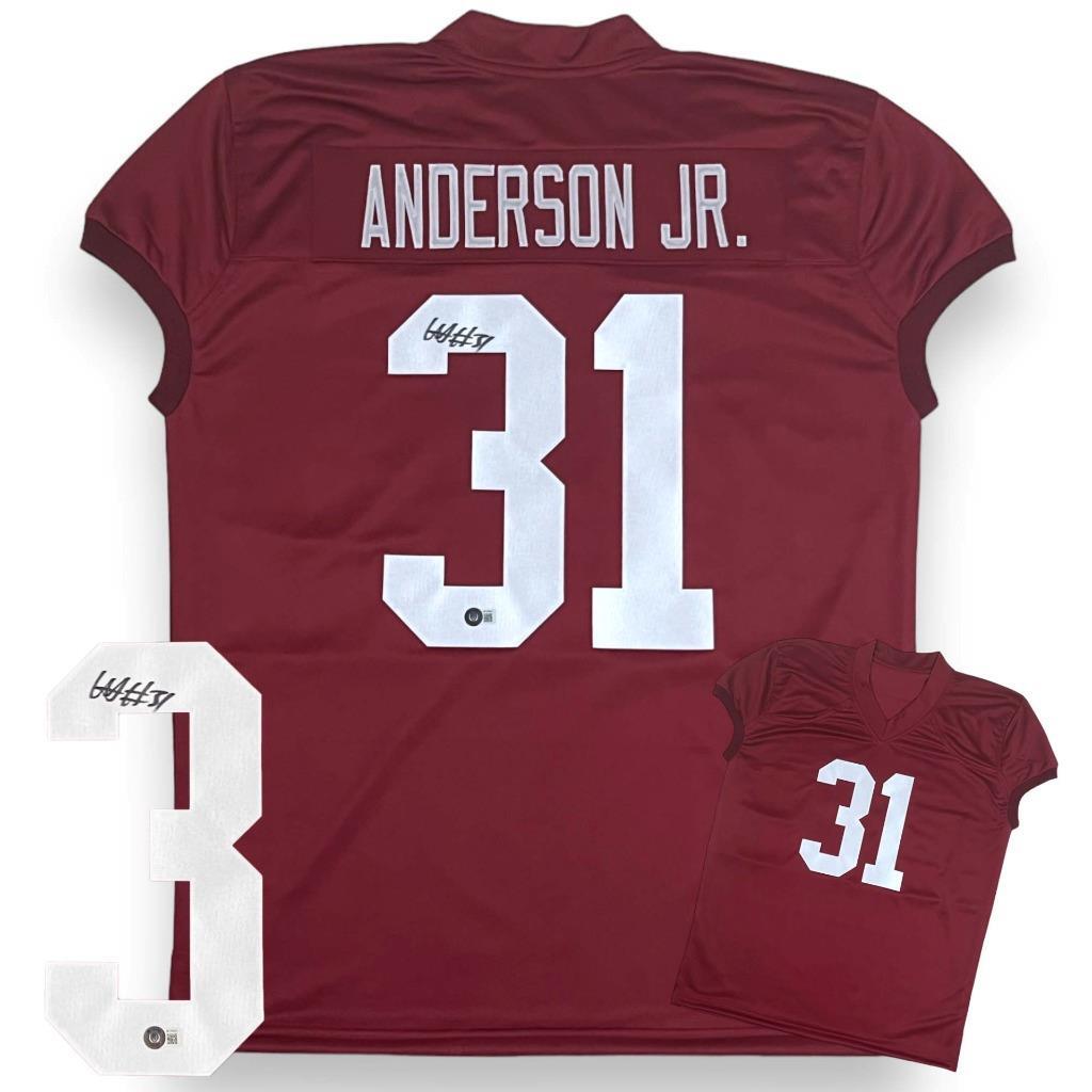 Will Anderson Jr. Autographed SIGNED Game Cut Style Jersey - Crimson - Beckett