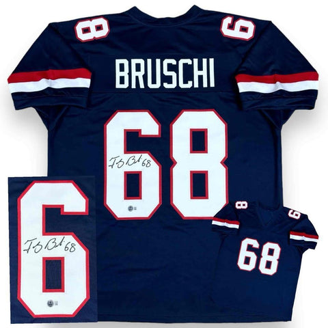 Tedy Bruschi Autographed SIGNED Jersey - Navy - Beckett Authenticated