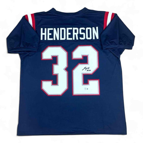 Treveyon Henderson Autographed Jersey - Navy - Beckett Authenticated