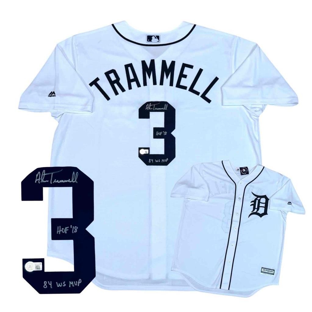 Alan Trammell Autographed Detroit Tigers Majestic Jersey - HOF + 84 WS MVP BAS