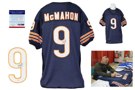 Jim McMahon Autographed Signed Chicago Bears Navy Jersey PSA DNA