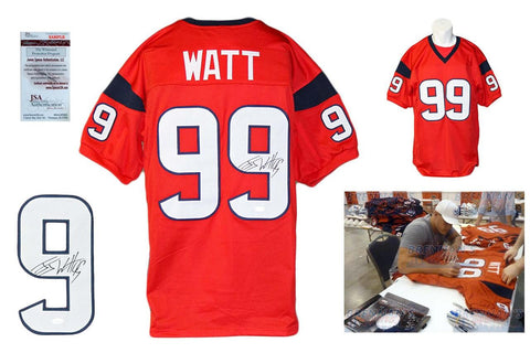 JJ Watt Autographed Signed Houston Texans Red Jersey JSA Witness