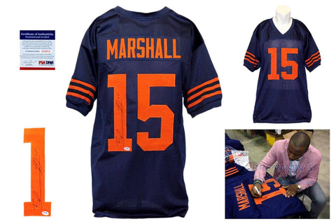 Brandon Marshall Signed Throwback Jersey - PSA DNA - Chicago Bears Autograph
