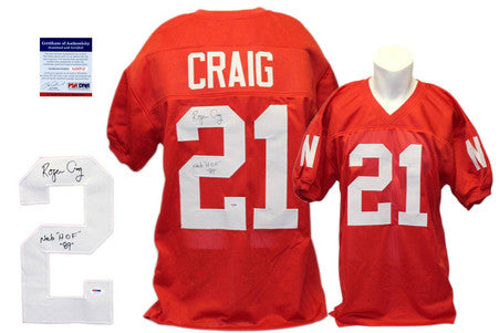 Roger Craig Autographed Signed Nebraska Cornhuskers Red Jersey PSA DNA