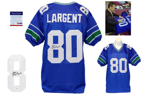 Steve Largent Autographed Signed Seattle Seahawks Royal Jersey PSA DNA