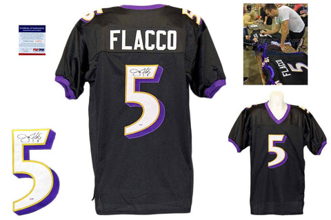 Joe Flacco Autographed Signed Baltimore Ravens Black Jersey PSA DNA
