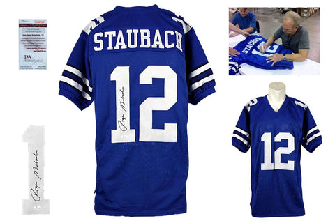 Roger Staubach Signed Jersey - JSA Witness - Dallas Cowboys Autographed - Royal