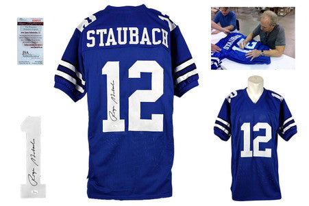 Roger Staubach Signed Jersey - JSA Witness - Dallas Cowboys Autographed - Royal