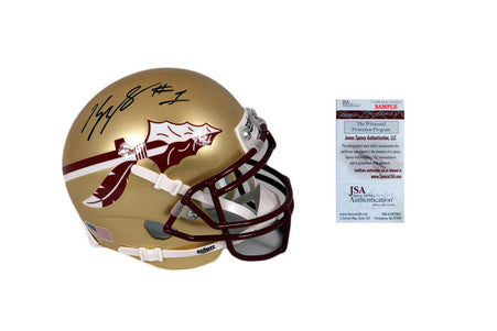 Kelvin Benjamin Signed Florida State Mini-Helmet - JSA Witness Autographed - Gold